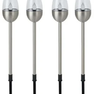 Dehner Solar-Edelstahlleuchte Jaro, 4er-Set | Dehner