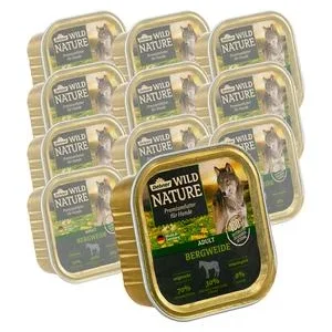 Dehner Wild Nature Nassfutter für Hunde Bergweide Adult, 11 x 150 g