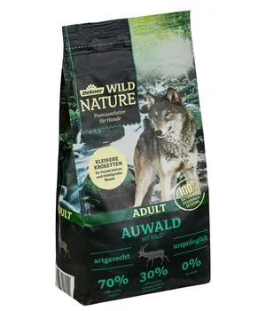 Dehner Wild Nature Trockenfutter für Hunde Auwald Kleine Krokette Adult, Wild