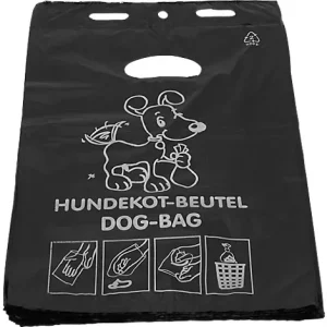 Deiss Hundekotbeutel, 2,8 Liter, HDPE, mit Positionsdruck, B 200 x L 330 mm, schwarz, 2000 Stück - HaustierPro