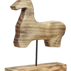 Dekofigur Pferd COLIMA Holz Hellbraun mit Klettverschluss - HaustierPro