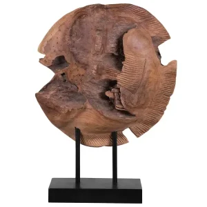 Dekofigur Teakholz hellbraun 41 cm PLAICE FISH - HaustierPro