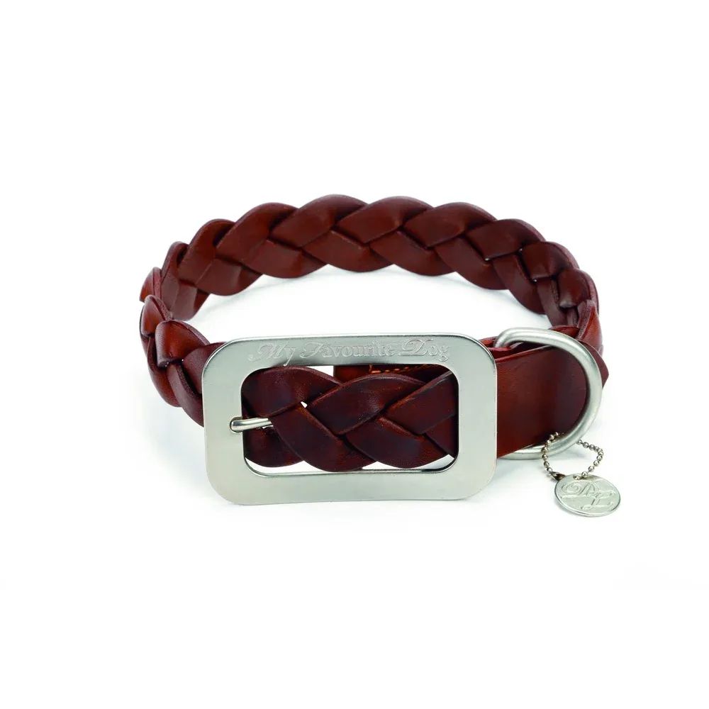 Designed By Lotte Lederhalsband für Hunde geflochten - Image 2