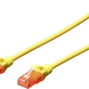 Digitus DK-1617-020/Y RJ45 Netzwerkkabel, Patchkabel CAT 6 U/UTP 2.00 m Gelb Flammwidrig, Halogenfrei, Rund, verdrillte - HaustierPro
