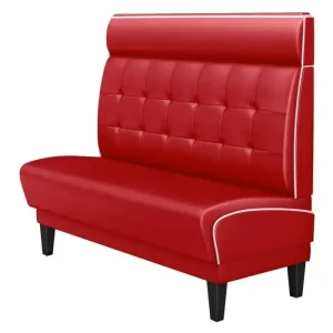 DINER 1 | Dinerbank | B:H 100 x 123 cm | Chesterfield NO Button | Rot | Leder - HaustierPro
