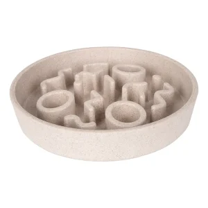 District 70 BAMBOO Cat Slow Feeder beige 13.5cm | DAS FUTTERHAUS