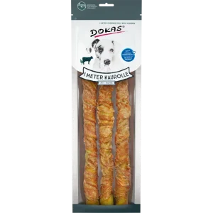 DOKAS 1 Meter Kaurolle mit Huhn (Rinderhaut) 315 g | Hundesnack