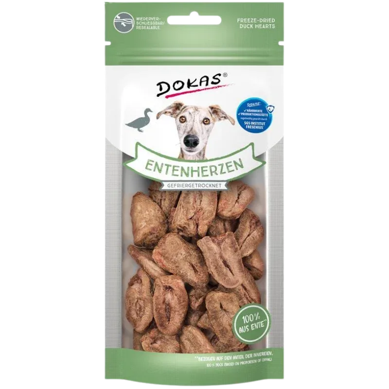 Dokas Dog Entenherzen gefriergetrocknet 22 g | Hundesnack
