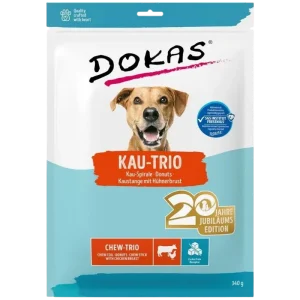 Dokas Dog Kau-Trio: Kau-Spirale, Donuts & Kaustange mit Hühnerbrust 340 g