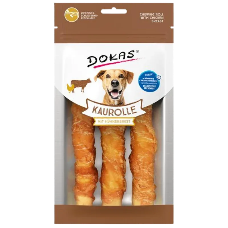 Dokas Dog Kaurolle Hühnerbrust Medium 150 g | Hundesnack
