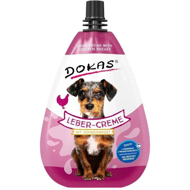 Dokas Dog Leber-Creme mit Hühnerbrust 85 g | Hundesnack