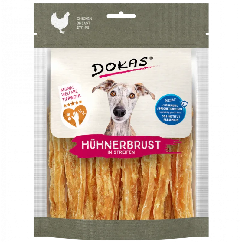 Dokas Dog Snack Hühnerbrust Streifen 11 x 170g