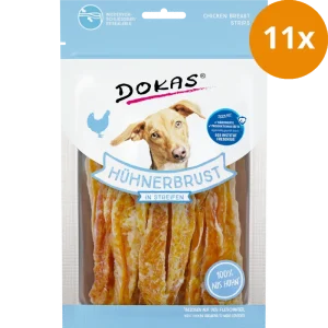 Dokas Dog Snack Hühnerbrust Streifen 11 x 70g