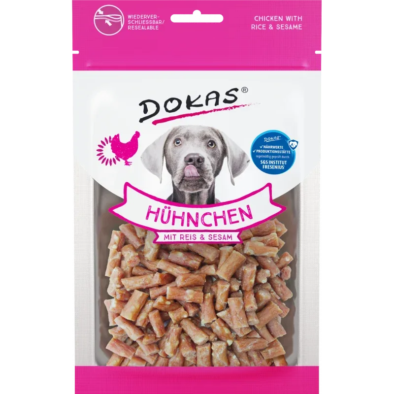 DOKAS Hühnchen mit Reis & Sesam 70 g | Hundesnack