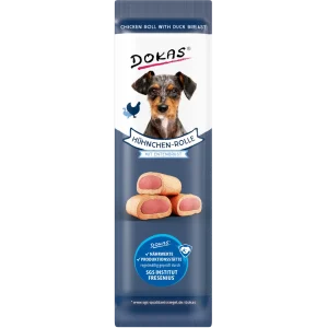 DOKAS Hühnchen-Rolle mit Ente 10 g | Hundesnack