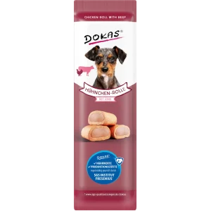 DOKAS Hühnchen-Rolle mit Rind 10 g | Hundesnack
