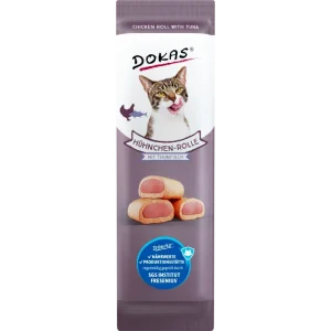 DOKAS Hühnchen-Rolle mit Thunfisch 10 g | Katzensnack