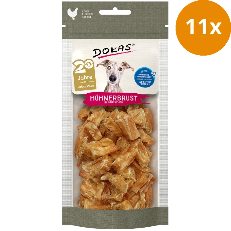 DOKAS Hühnerbrust in Stücken 50 g | Hundesnack - Image 2