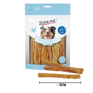 Dokas Hühnerbrust Kaustreifen für Hunde – 93 % Huhn