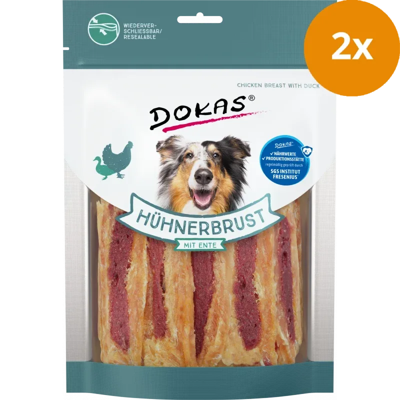 DOKAS Hühnerbrust mit Ente 220 g | Hundesnack - Image 2
