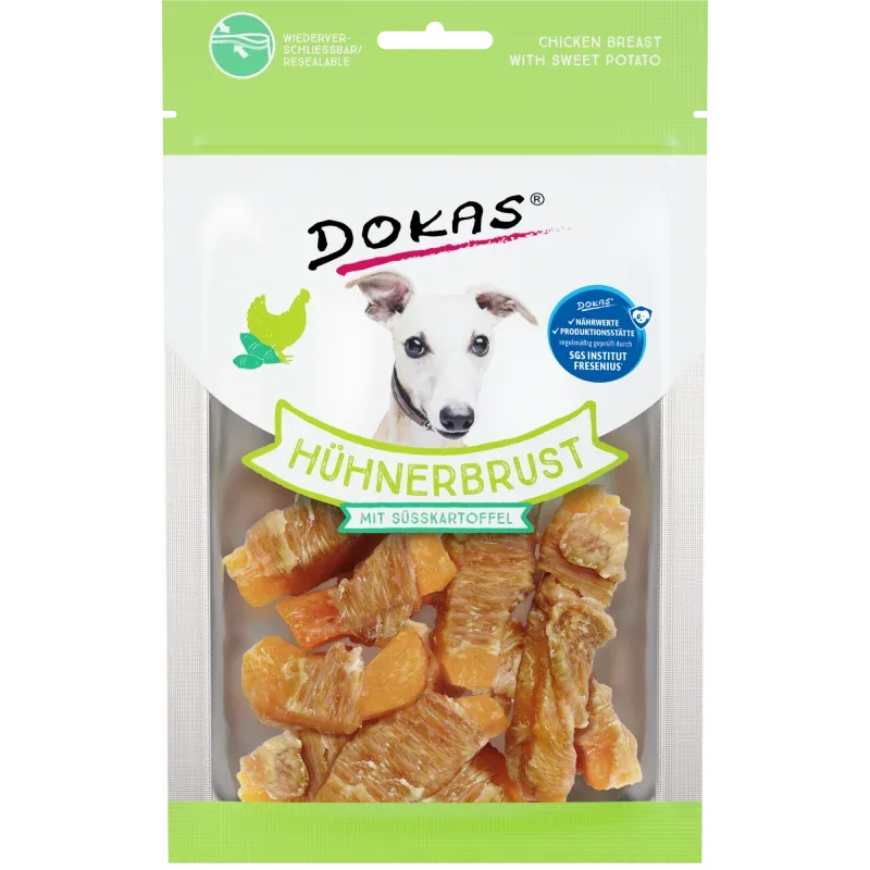 DOKAS Hühnerbrust mit Süßkartoffel 70 g | Hundesnack