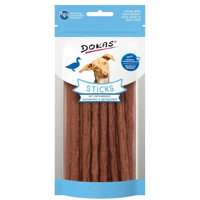 Dokas Hund Snack Sticks mit Entenbrust, Entenherz und Entenleber