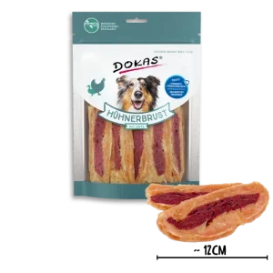 Dokas Hunde-Snack Hühnerbrustfilet mit Ente – Doppelter Fleischgenuss 220g