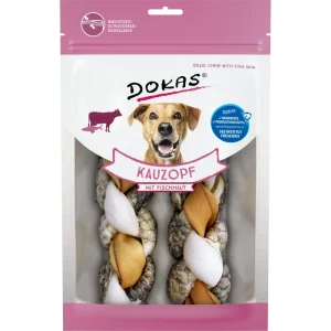 DOKAS Kauzopf mit Fischhaut 120 g | Hundesnack