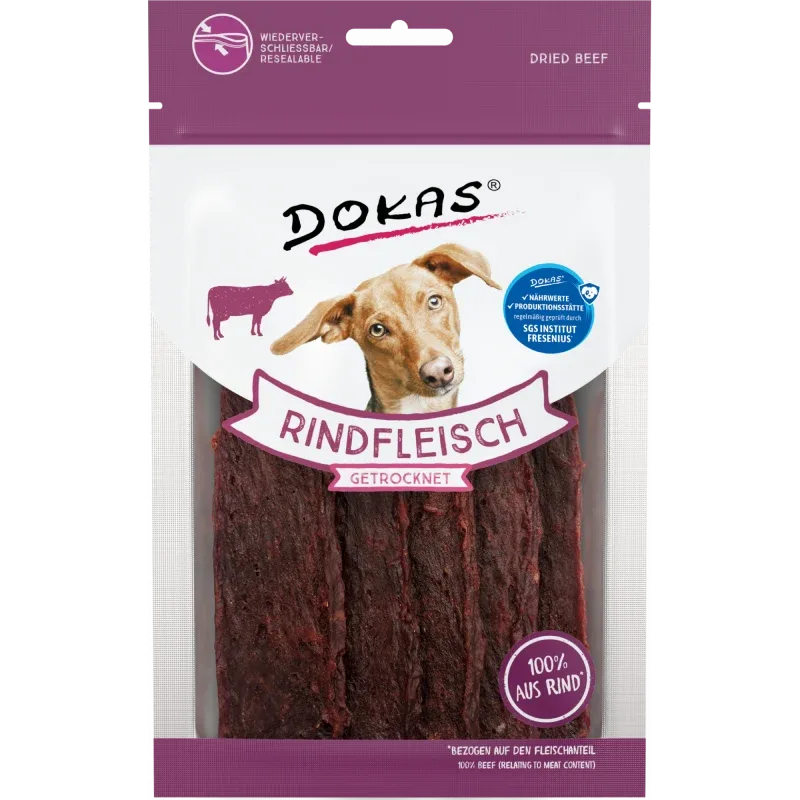 DOKAS Rindfleisch getrocknet 70 g | Hundesnack