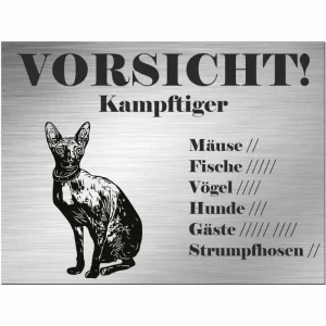 Donskoy-Katze - Donskoy - Schild bedruckt - Spruch - Deko Geschenkidee mit persönlicher Gravur - HaustierPro