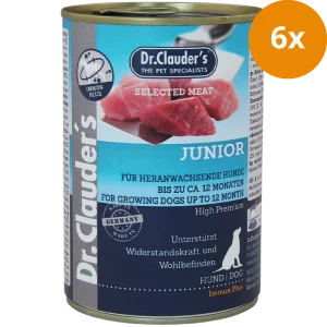 Dr Clauder Nassfutter für Hund Selected Meat Junior 6 x 400g