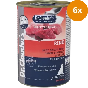 Dr Clauder Nassfutter für Hund Selected Meat Rind 6 x 400g