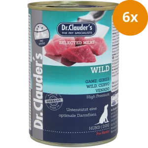 Dr Clauder Nassfutter für Hund Selected Meat Wild 6 x 400g