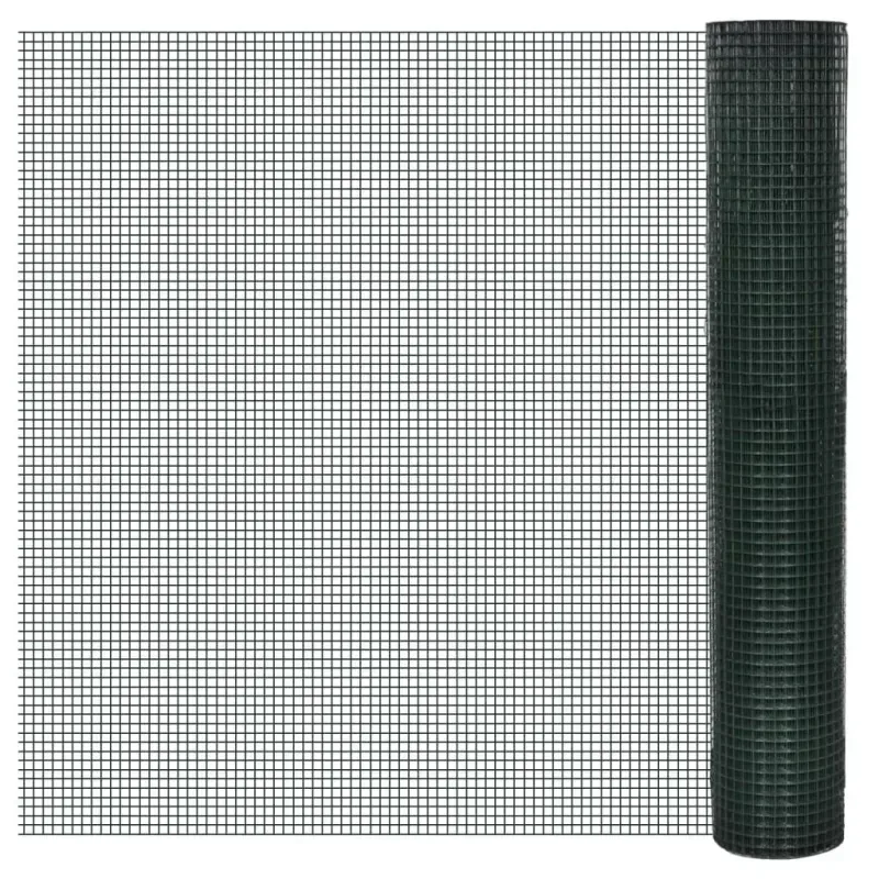 Drahtzaun für Hühner Verzinkt mit PVC-Beschichtung 10x1 m Grün - 2667 - HaustierPro