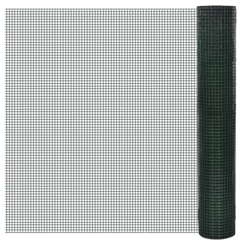 Drahtzaun für Hühner Verzinkt mit PVC-Beschichtung 25x1 m Grün - 2704 - HaustierPro