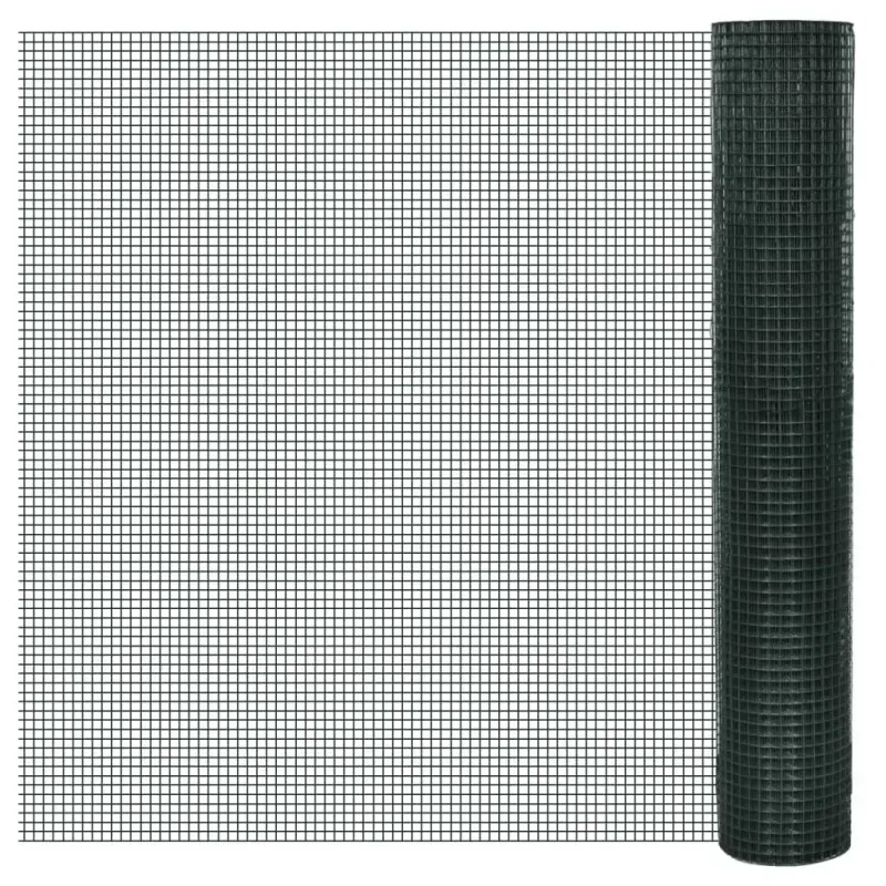 Drahtzaun für Hühner Verzinkt mit PVC-Beschichtung 25x1 m Grün - 2728 - HaustierPro