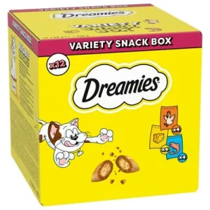 Dreamies Katzensnacks Variety Box 12 x 60 g Mixbox (Huhn, Käse, Lachs)