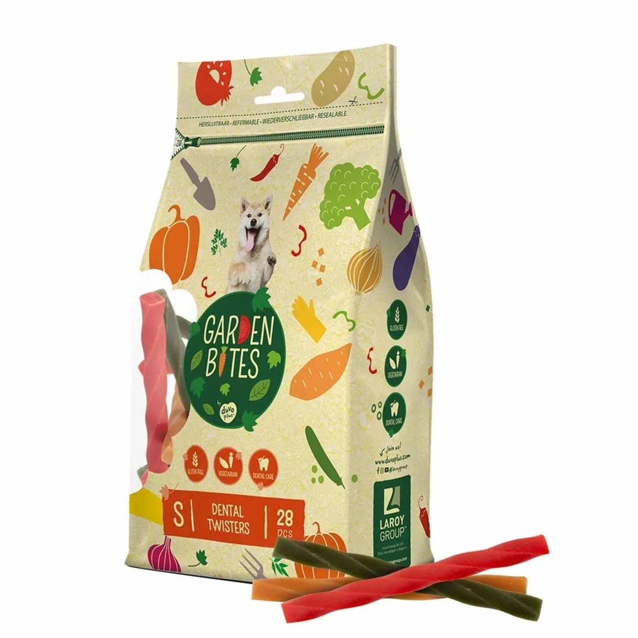 Duvo+ Garden Bites Dental Twisters Mehrfarbig - Veggie-Snack für Hunde