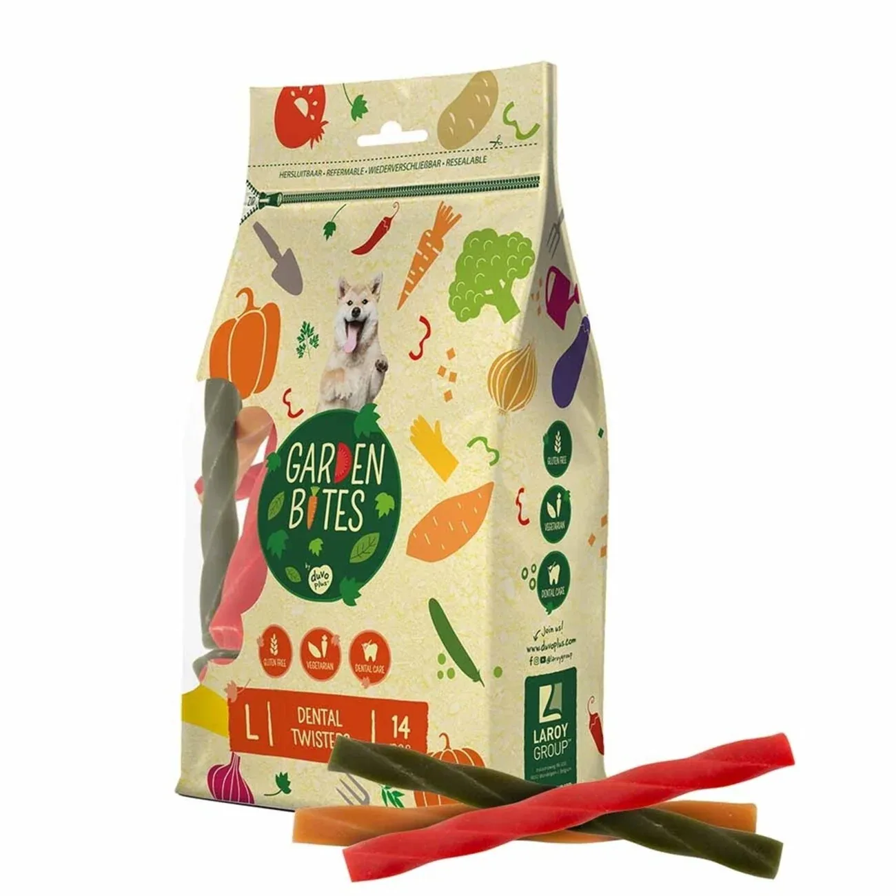 Duvo+ Garden Bites Dental Twisters Mehrfarbig - Veggie-Snack für Hunde - Image 2
