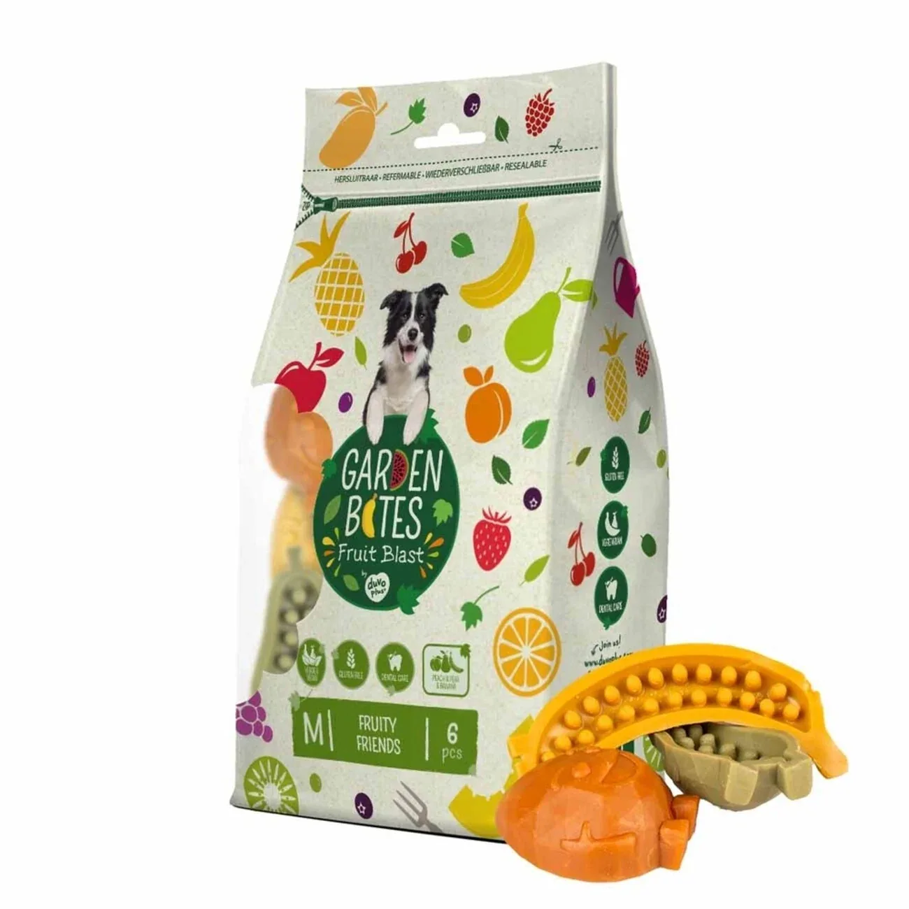 Duvo+ Garden Bites Fruity Friends, vegetarischer Hundesnack - Image 2