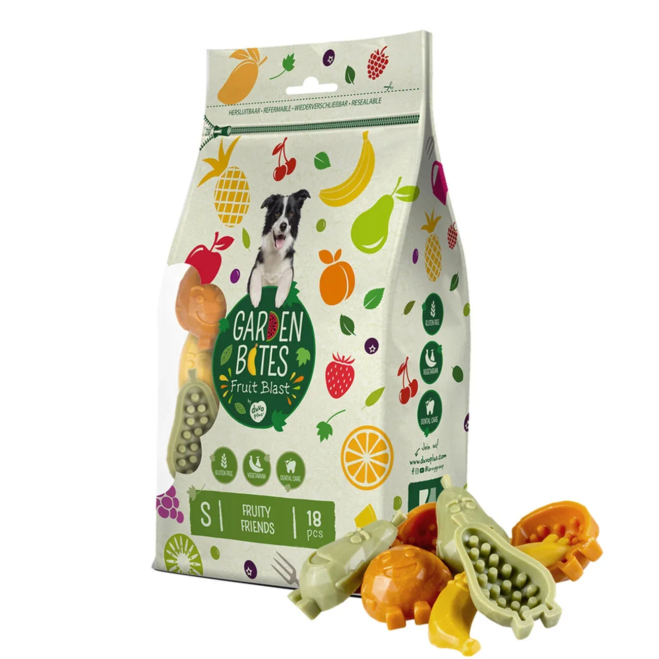 Duvo+ Garden Bites Fruity Friends, vegetarischer Hundesnack