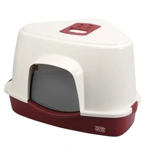 EBI Katzentoilette Prism 70 Ecke rot, weiß L | DAS FUTTERHAUS