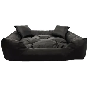 Ecco Hunde- und Katzenbett mit Kissen Wasserdichtes Kunstfaser Hundekissen 15x15 Hundekorb Haustierbett Waschbar Wasserdichtes Material Innenmaße: 80x60 / Außenmaße: 100x75cm, Schwarz für Gelenkgesundheit - HaustierPro