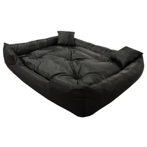 Ecco Hunde- und Katzenbett mit Kissen Wasserdichtes Polyamid Hundekissen Hundekorb Haustierbett Waschbar Wasserdichtes Material Schwarz - HaustierPro