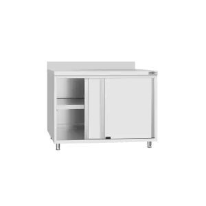 Edelstahl Arbeitsschrank ECO - 1000x700mm - mit Schiebetür und Aufkantung - HaustierPro