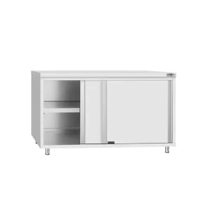 Edelstahl Arbeitsschrank ECO - 1400x700mm - mit Schiebetür - HaustierPro
