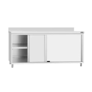 Edelstahl Arbeitsschrank ECO - 1800x700mm - mit Schiebetür und Aufkantung - HaustierPro