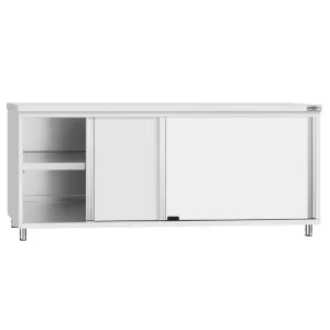Edelstahl Arbeitsschrank ECO - 2000x700mm - mit Schiebetür - HaustierPro