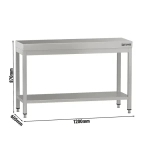 Edelstahl Arbeitstisch ECO - 1200x600mm - mit Grundboden ohne Aufkantung - HaustierPro