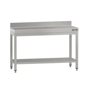 Edelstahl Arbeitstisch ECO - 1200x700mm - mit Grundboden & Aufkantung - HaustierPro